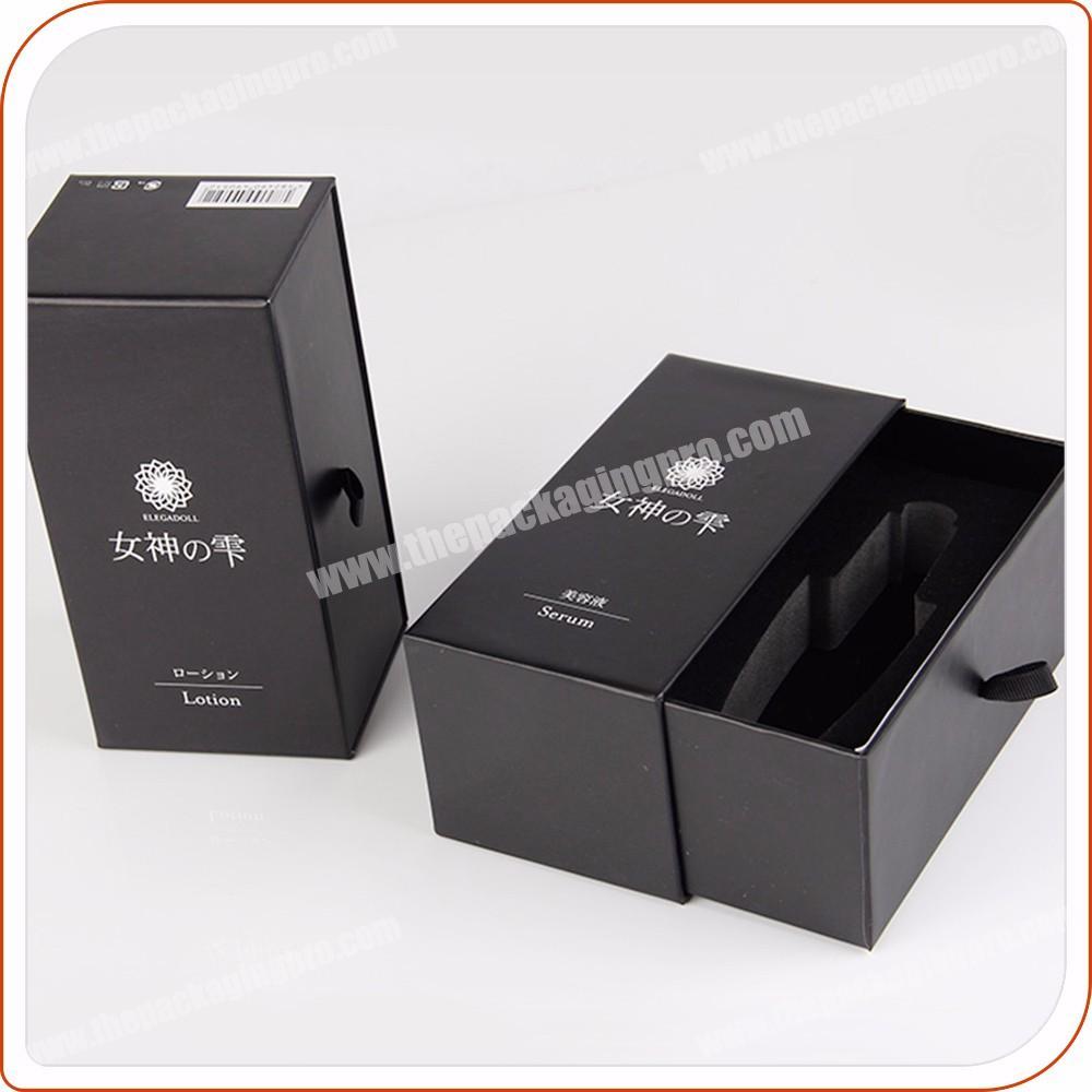 foam insert black cardboard perfume packaging box
