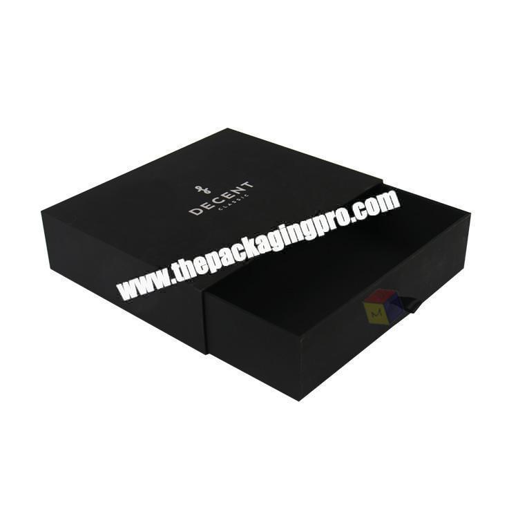 foil stamped slide drawer T shirt packaging box with logo