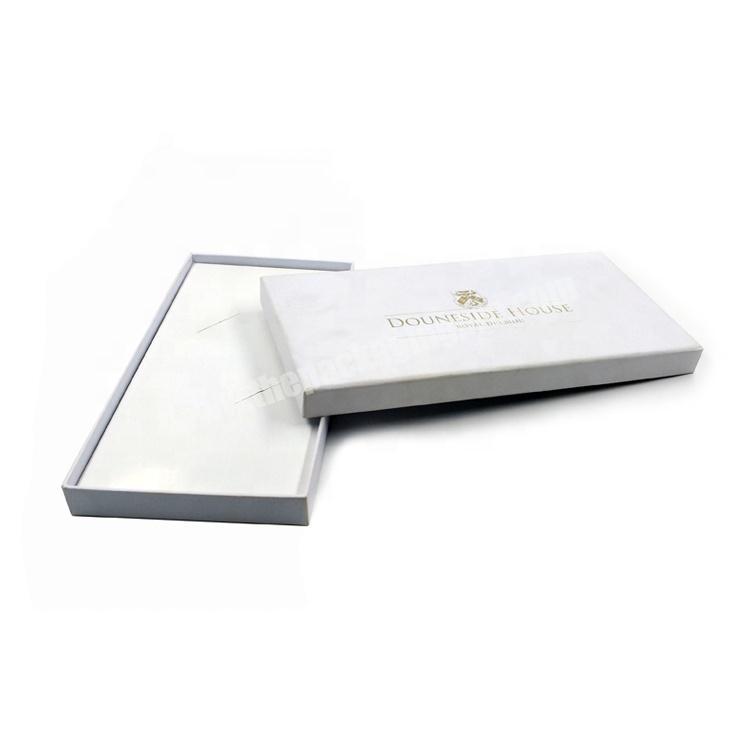 Foil Stamping White Cardboard Paper Gift Invitation Card Box Packaging With Lid