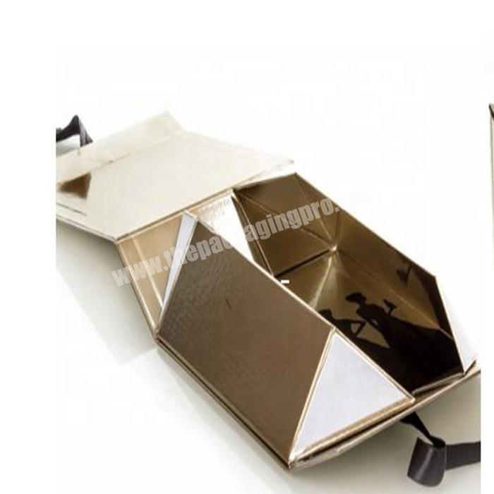 foldable gift box with ribbon packaging boxes jewelry eco friendly cosmetic packaging