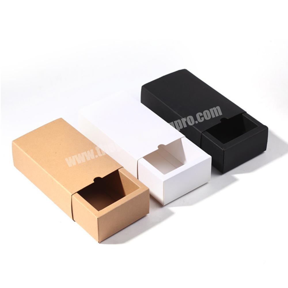 Foldable kraft cardboard paper drawer box packaging