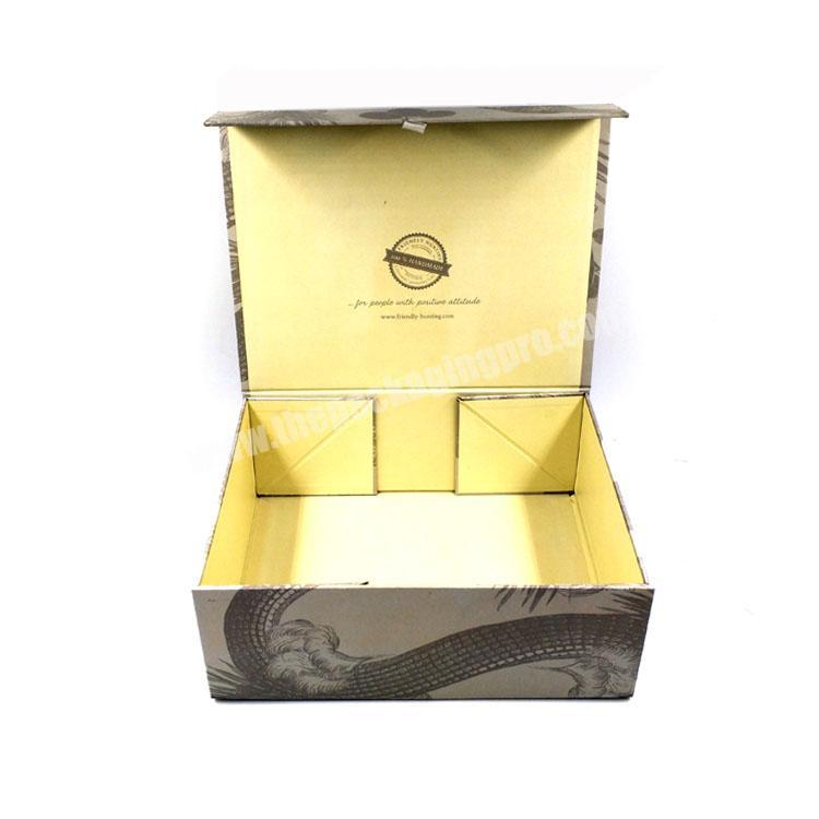 Foldable paper box for gift packing, flip top box with magnetic catch