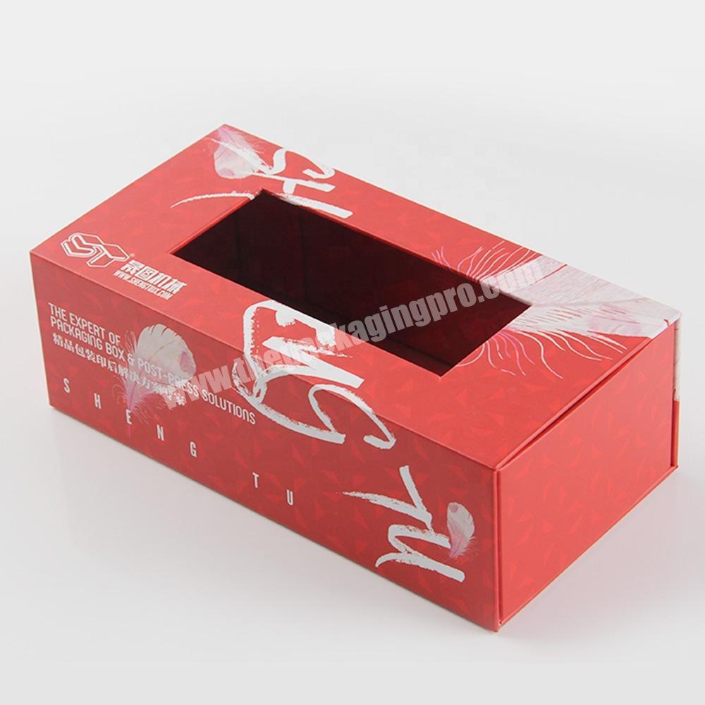 foldable storage tissue custom window paper cardboard box