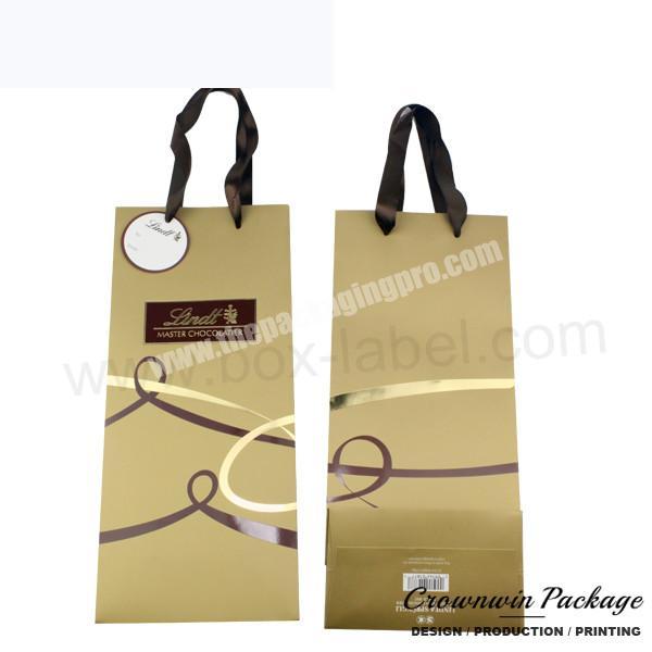 Folded Luxury Custom Printed Paper Packing Bag Wholesale With Handles