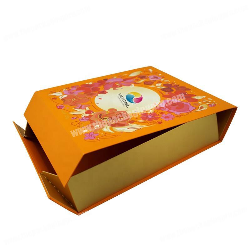 Folding custom printing texture pearl paper packaging gift box with magnetic