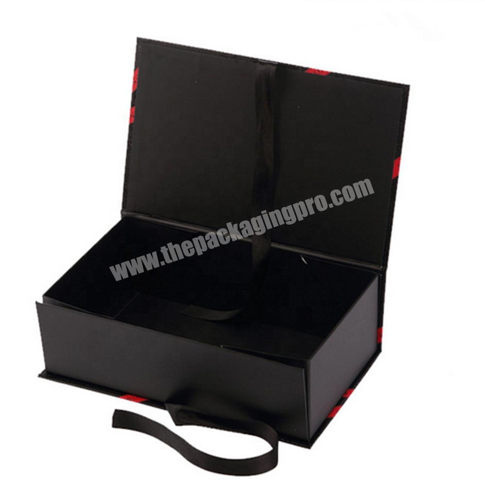 folding gift box with ribbon handle Wig hair packaging Box