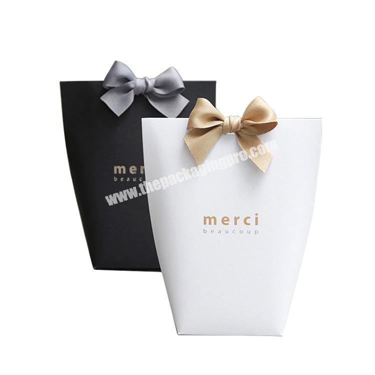 Folding gift boxes bags , french thanks Merci paper Xmas present bag