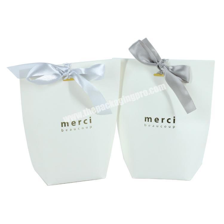 Folding gift boxes bags , french thanks merci wedding birthday party white paper bag for candy