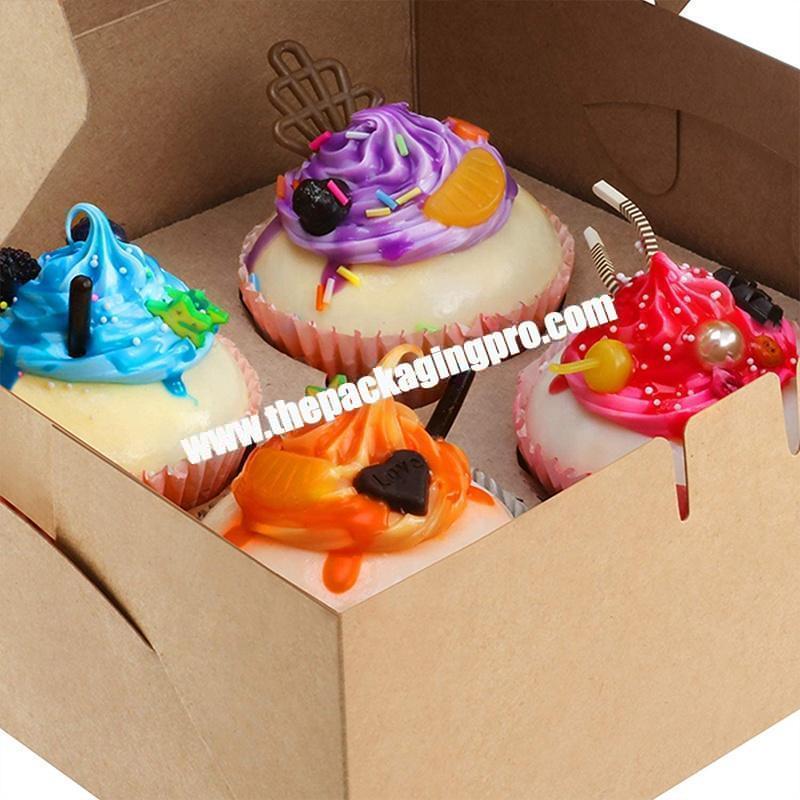 Folding Paper Kraft Packaging Fruit Cookie Chocolate Gift Cup Birthday Cake Boxes With Window In Bulk