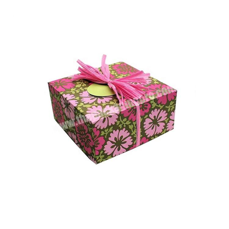 food cardboard cake paper gift packaging box with ribbon