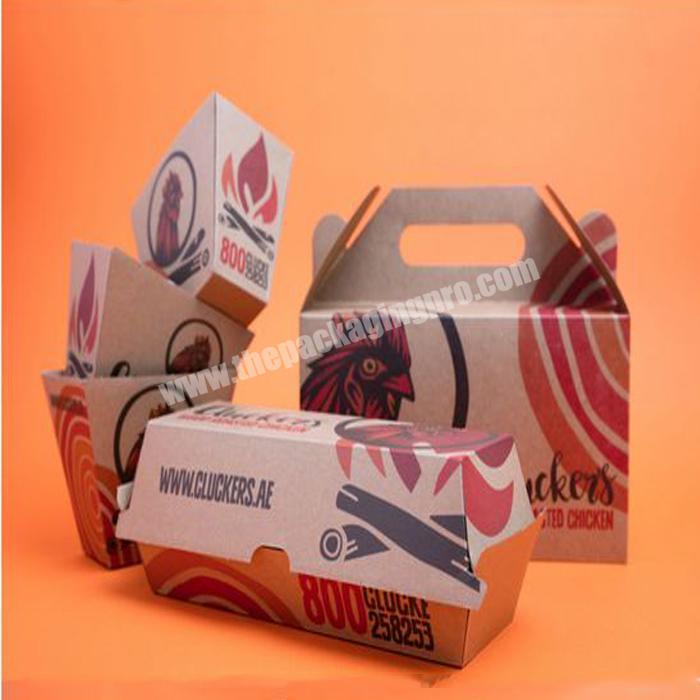 Food Grade Full Custom Logo   Disposable Take Away Food Box Print Pizza Hamburger Carton Delivery Food Package Box Wholesale