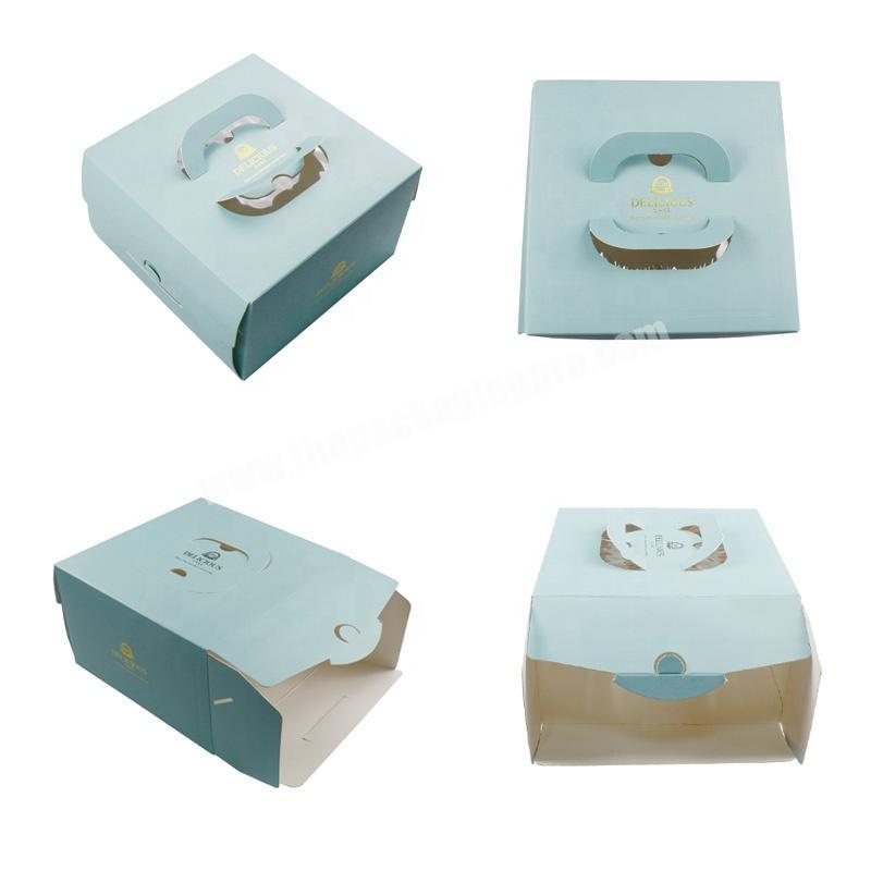 Food Grade Paper Made Cardboard Packaging Custom Design Print Cheap Birthday Cake Box with PE Window