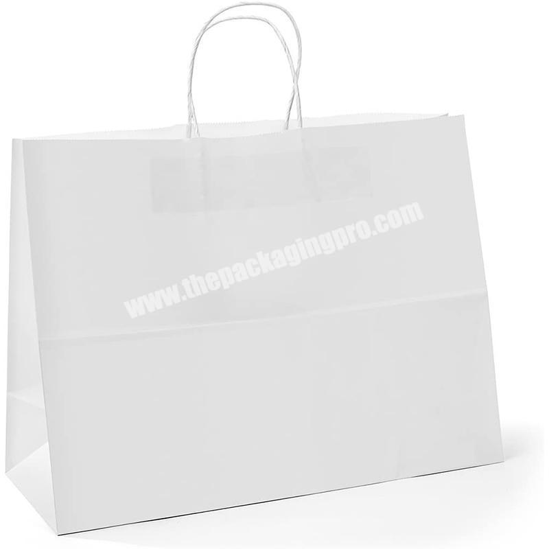 food kraft paper bags with handle,white paper bag with printed