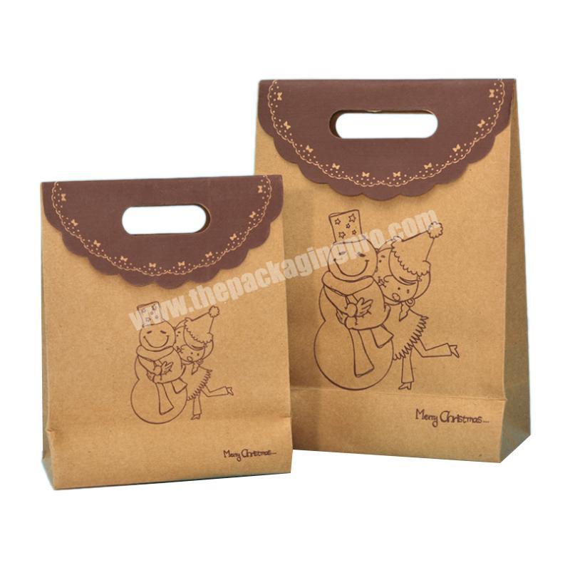 Food packaging snack christmas gift paper bag with colorful printing