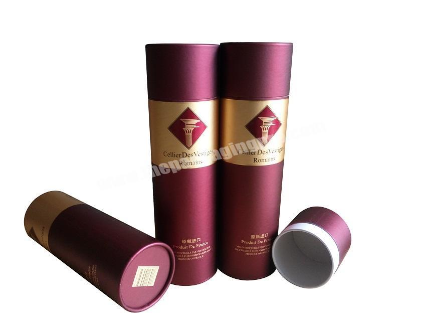 France Single Wine Bottle Packaging Cylinder Box Round Paper Tube