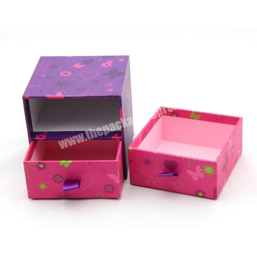 Free design 2 layer gift box slide-out gift packaging paper box