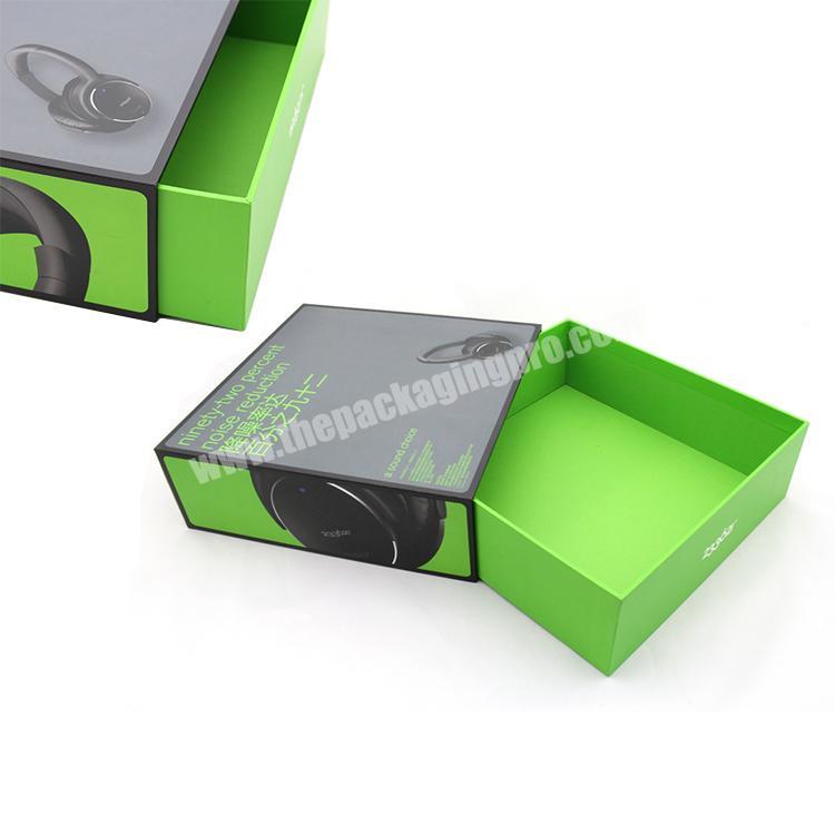 Free design paper headphone box packaging with drawer