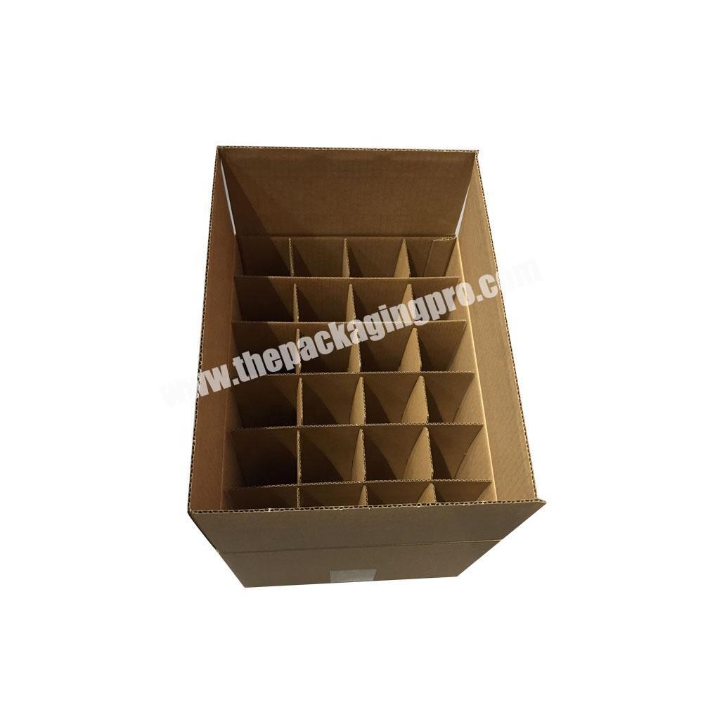 Free sample 24 packs cardboard wine bottle box with inner divider