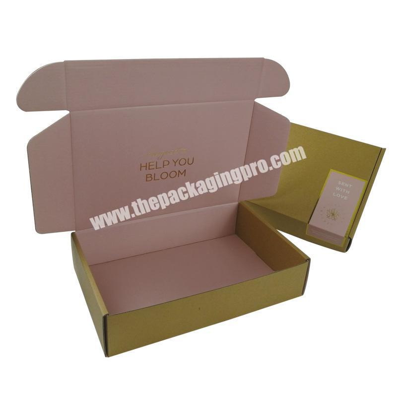Free Sample Custom Logo Pink Color Cosmetic Corrugated Mail Shipping Box