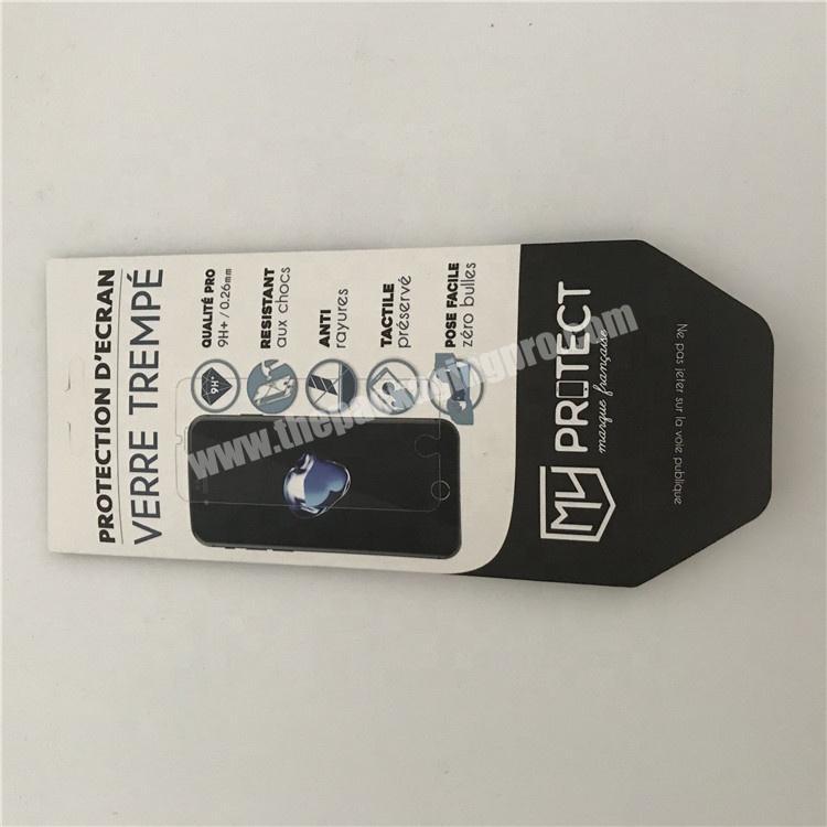 free sample matt black envelope shape glass protector box with hanger
