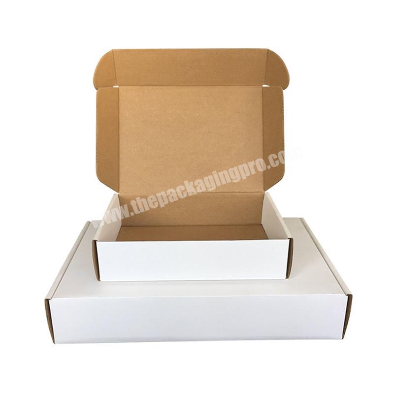 Free sample solid blank white kraft paper packaging shipping box corrugated white mailing mailer box