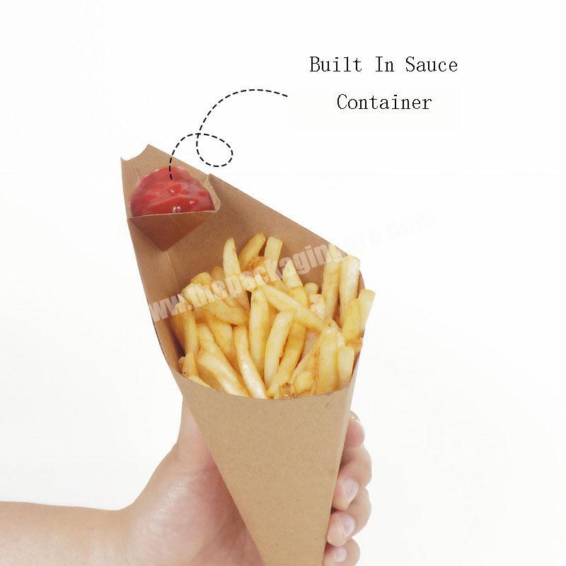 Custom Design Disposable French Fry Holders Craft Paper Cup For