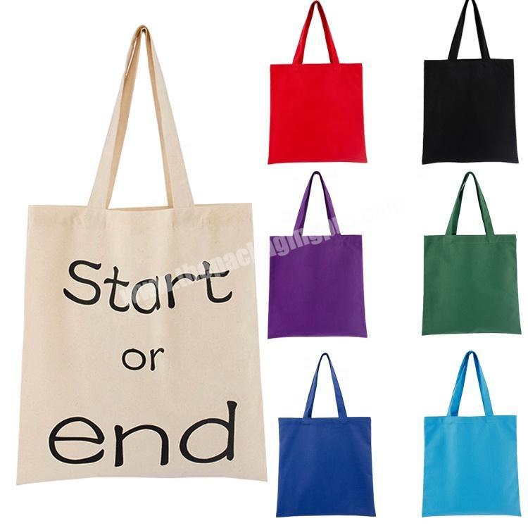 Full color custom printed canvas handled cotton tote bag with your own logo