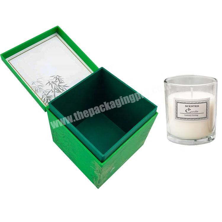 full color printed clamshell rigid single candle box with inner box scented candle packaging
