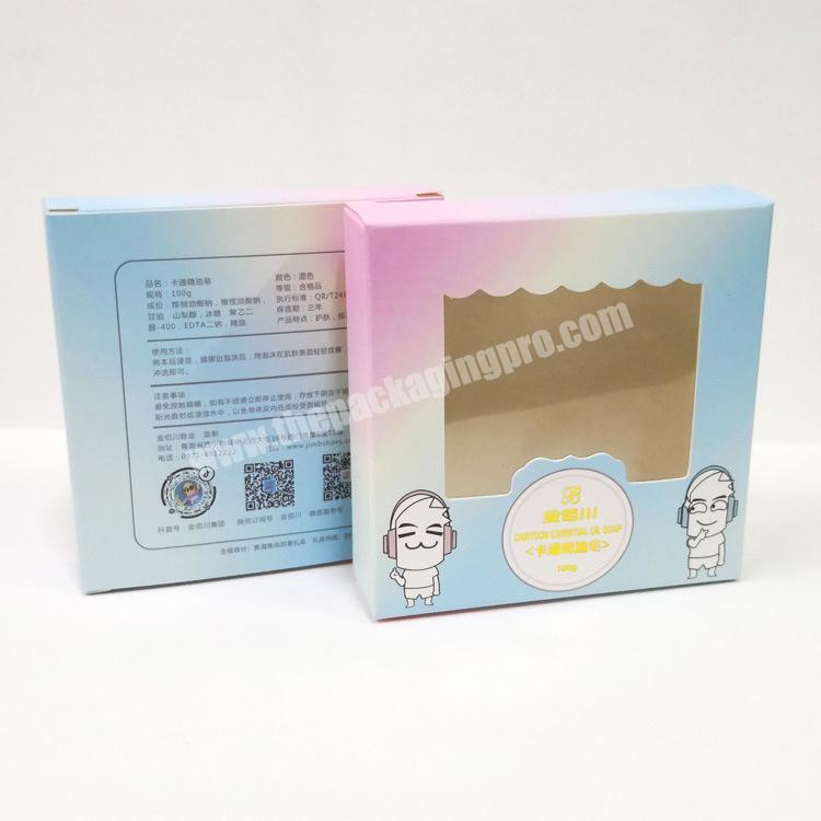 Full color printing paper folding card box with clear PVC window cheap wholesale