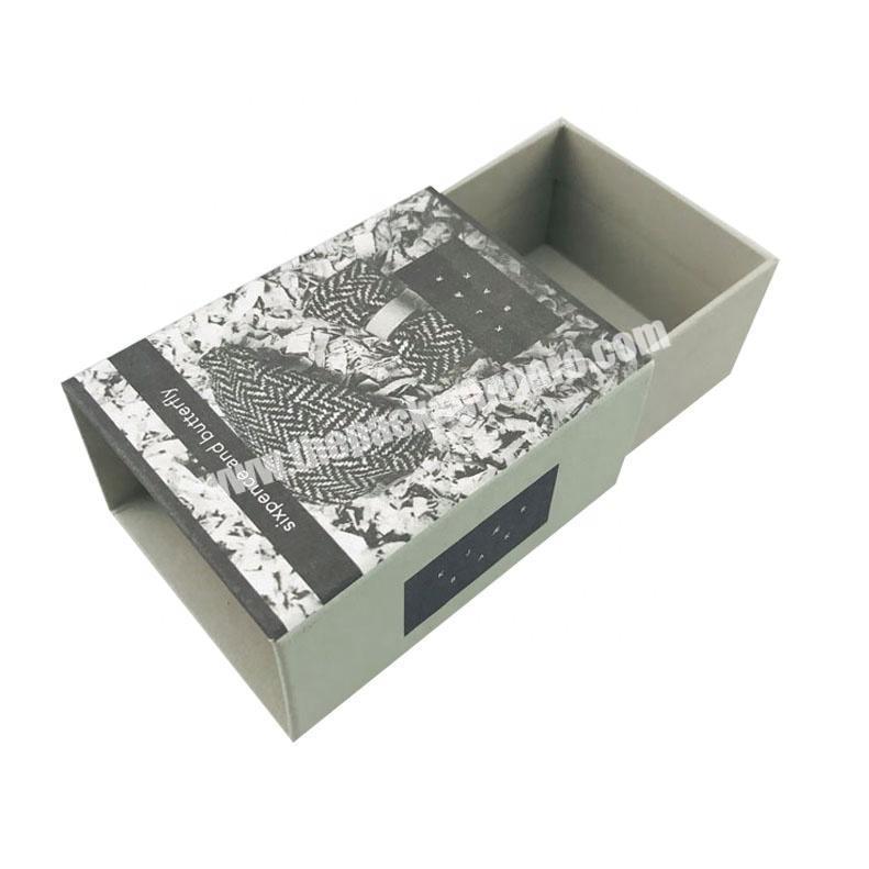 Full color printing rigid kraft paper slide open drawer match packaging box