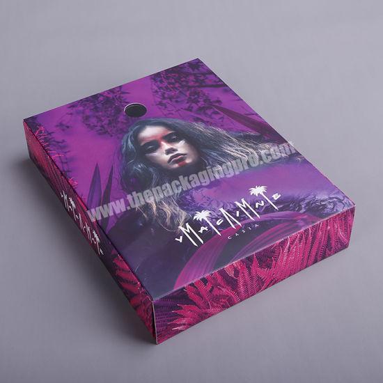 Full color printing Texure paper face Mask Packaging Box with magnets