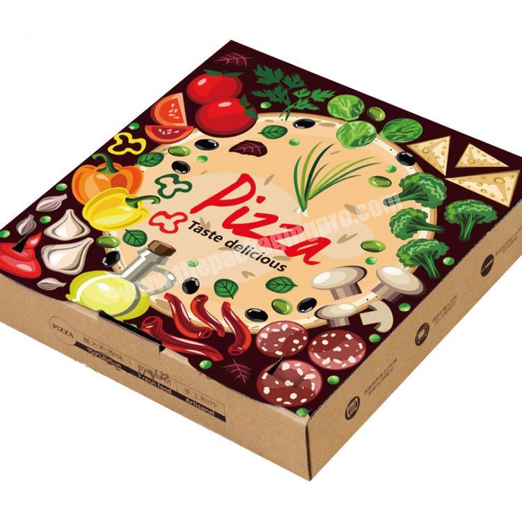 Full colour printing Environmental customized cardboard kraft paper pizza box in Guangzhou