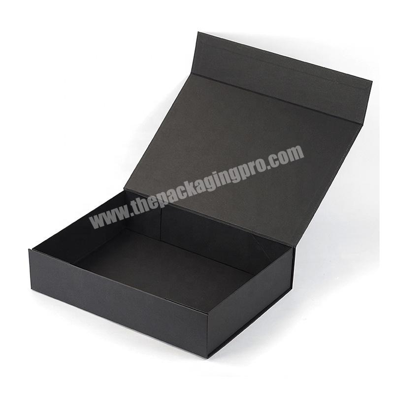 Gaodi High End Paper Cardboard Matte Black Folding Box With Magnetic Closure