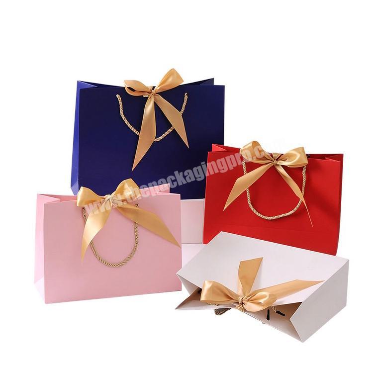 Gift bag Gold Present Box For Clothes Books Packaging Gold Handle Paper Box Bags Kraft Paper Gift Bag Dec