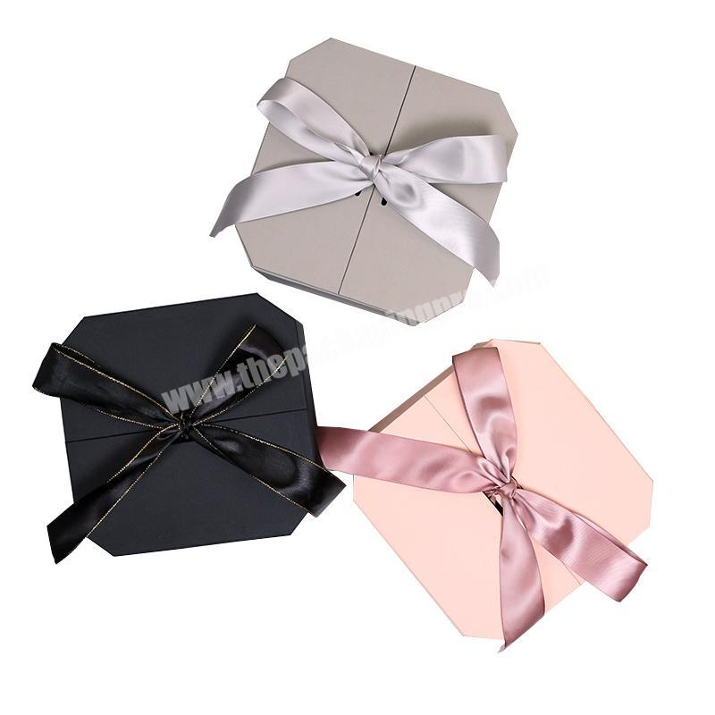 Gift Box Candy Boxes Party Favors Wedding Bonbonniere Hexagon  Bow Paper Box Chocolate Sugar Dragees Sweets Decorated Gift Box