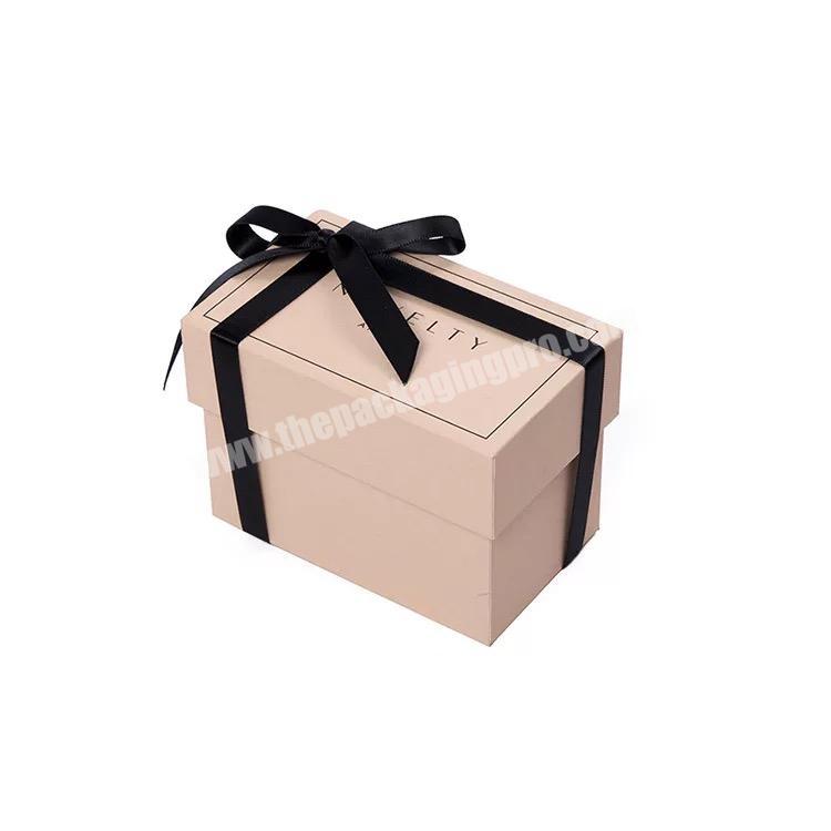 gift box with ribbon for christmas gift paper box custom design cardboard packaging boxes