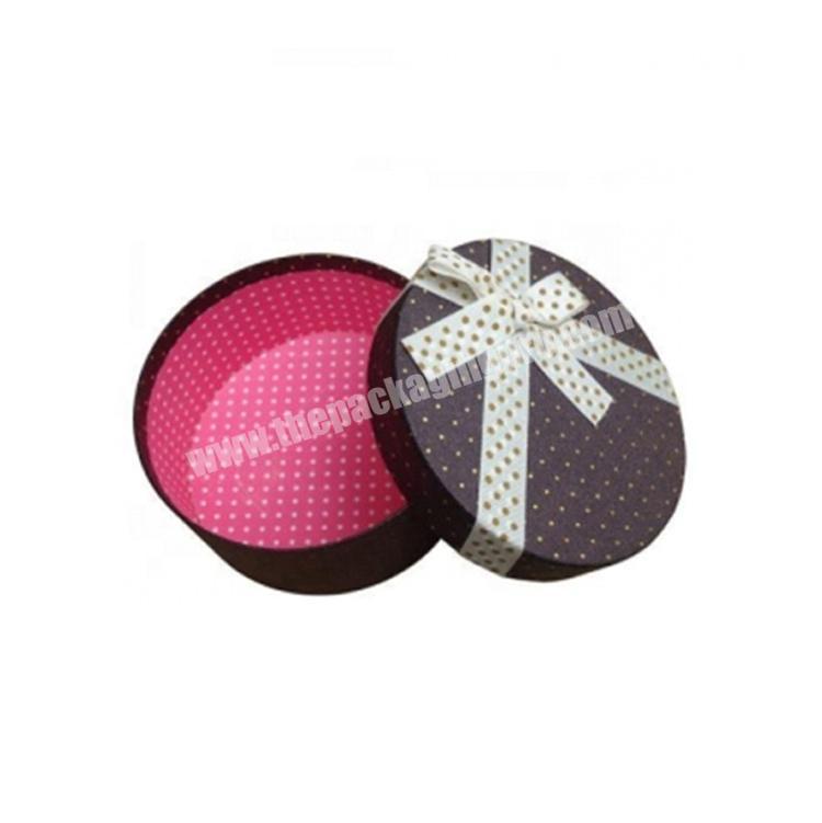 gift cardboard food packaging chocolate cake round box with ribbon