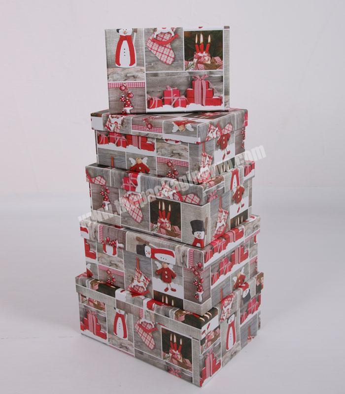 Gift Packaging Paper Boxes Rectangle Shape 5PCS Set