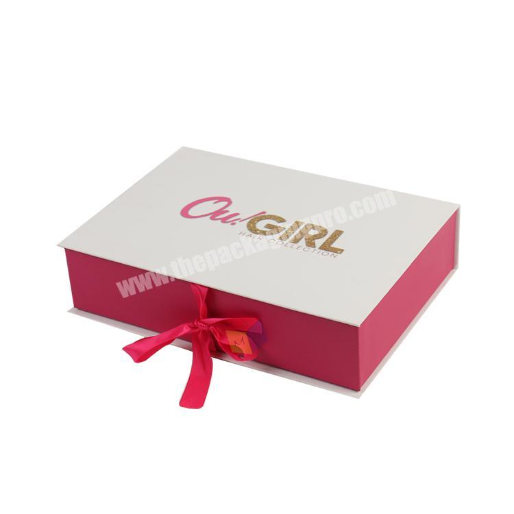 glitter cardboard gift boxes hair package box with logo