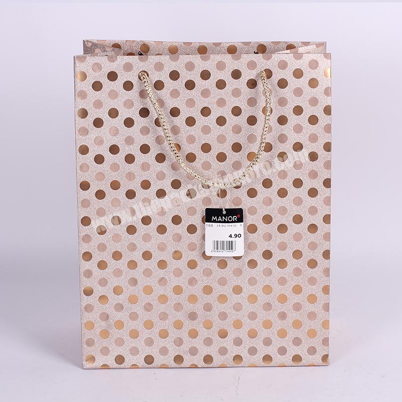 Glitter custom design foldable shopping paper bags