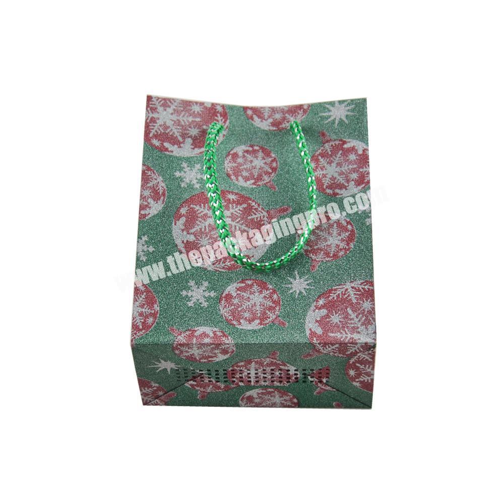 Glitter Custom Logo Print Paper Folding Shopping Bag Paper with Ribbon Handle Shopping Bag Paper Custom Logo Print Shopping