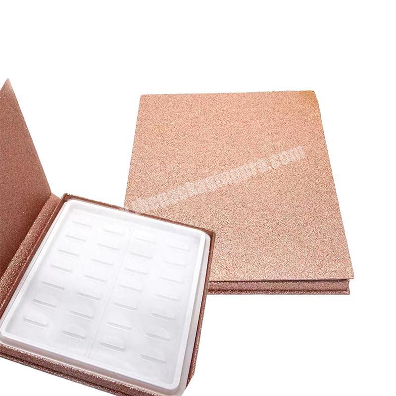 Glitter Flat Pack Gift Box Flip Lid Custom Skincare Packaging Gold Paper Cosmetic Box With Insert For Skin Care Product