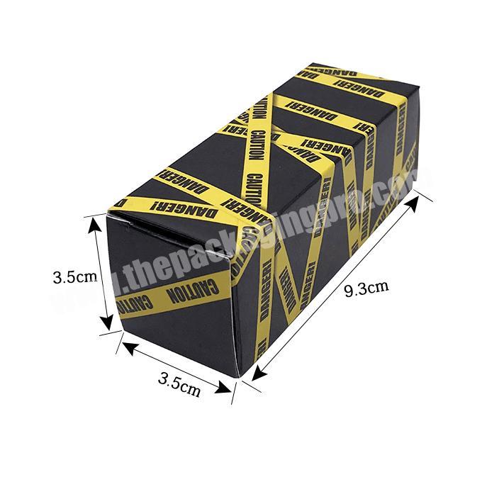 Glossy lamination CMYK printing yellow stripe coated paper box for special cream water spray