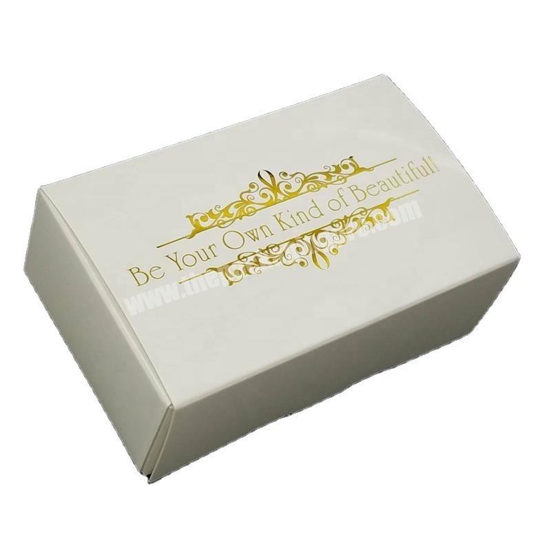 Glossy white gold foil stamping personalized gift box lipstick lip gloss lip balm packaging box