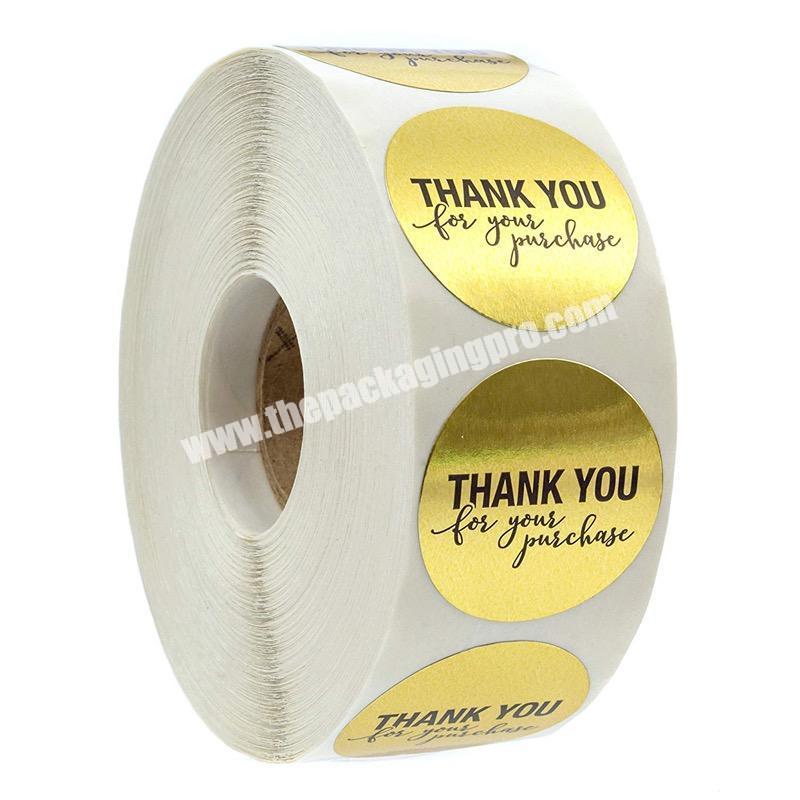 Gold foil label sticker for candle printing thank you sticker label