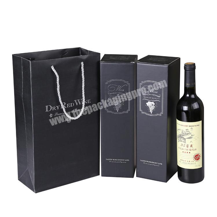 Gold Logo Custom Printed Whisky Bottle Packaging Luxury Cardboard Wine Gift Box