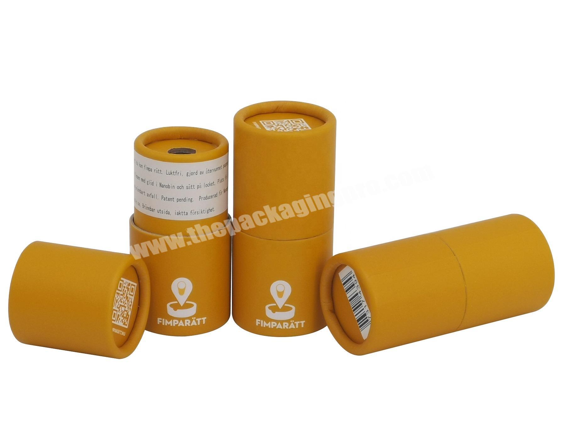 Gold Orange Eco-friendly Cigarette End Packaging Rolled Edge Paper Tube