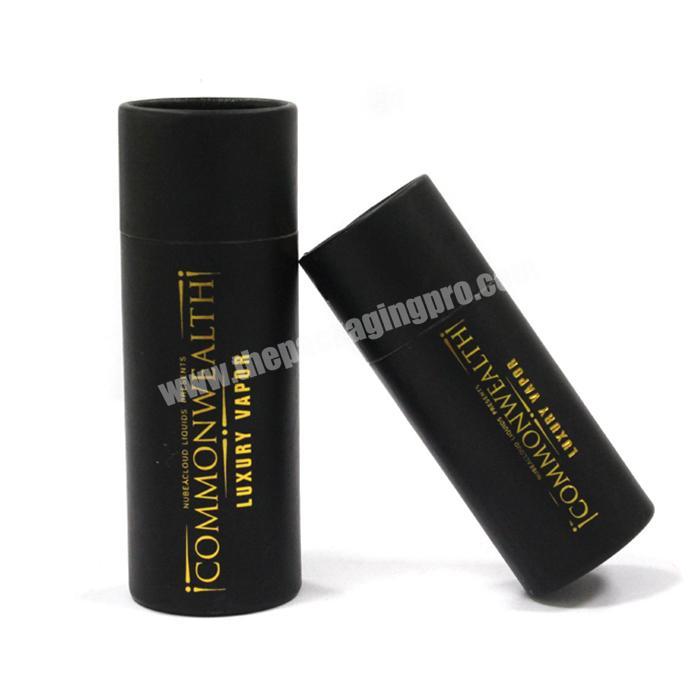 Gold stamping beard oil cardboard tubes,black design round paper tube box for beard oil essential oil bottles packaging