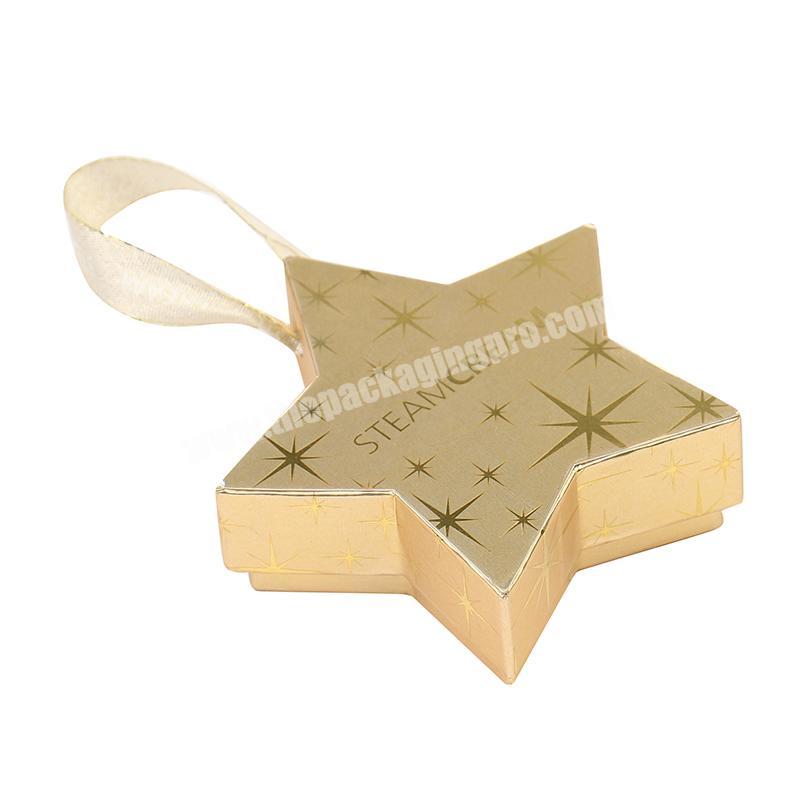 Gold Star Cardboard Paper Box OEM Paper Packaging Christmas Gift Star Shape Box