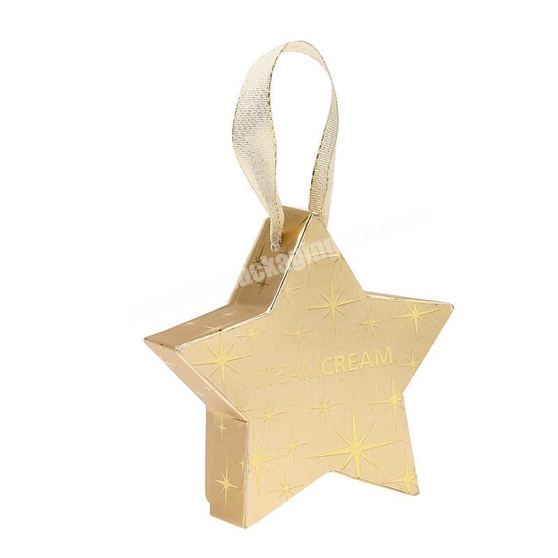 Golden OEM Cardboard Paper Packaging Christmas Gift Star Shape Box For Chocolate Candy
